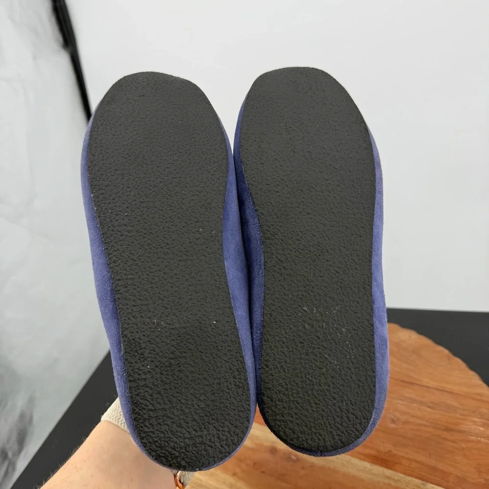 Nordstrom Leather Suede Milo Convertible Rubber Sole Slip-On Mens‎ Blue Slipper